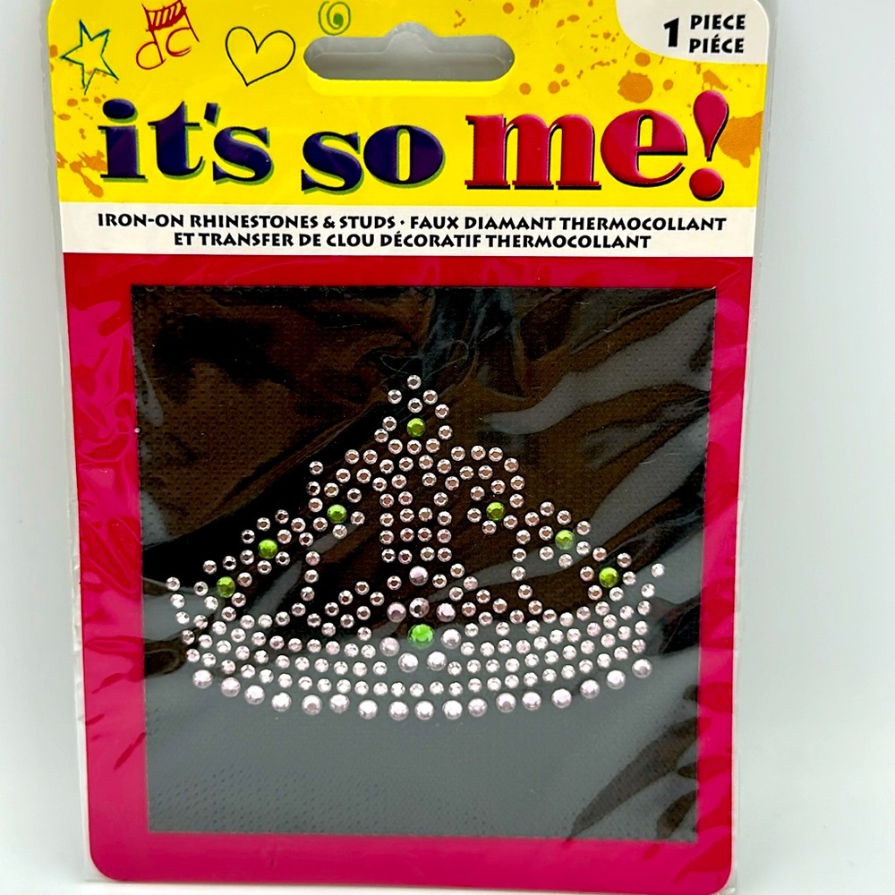 Sparkly Princes Rhinestones and Studs Tiara Iron-on